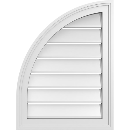 Ekena Millwork Quarter Round Top Left Surface Mount PVC Gable Vent w/ 2"W x 1-1/2"P Brickmould Frame, 18"W x 24"H GVPQL18X2402SF